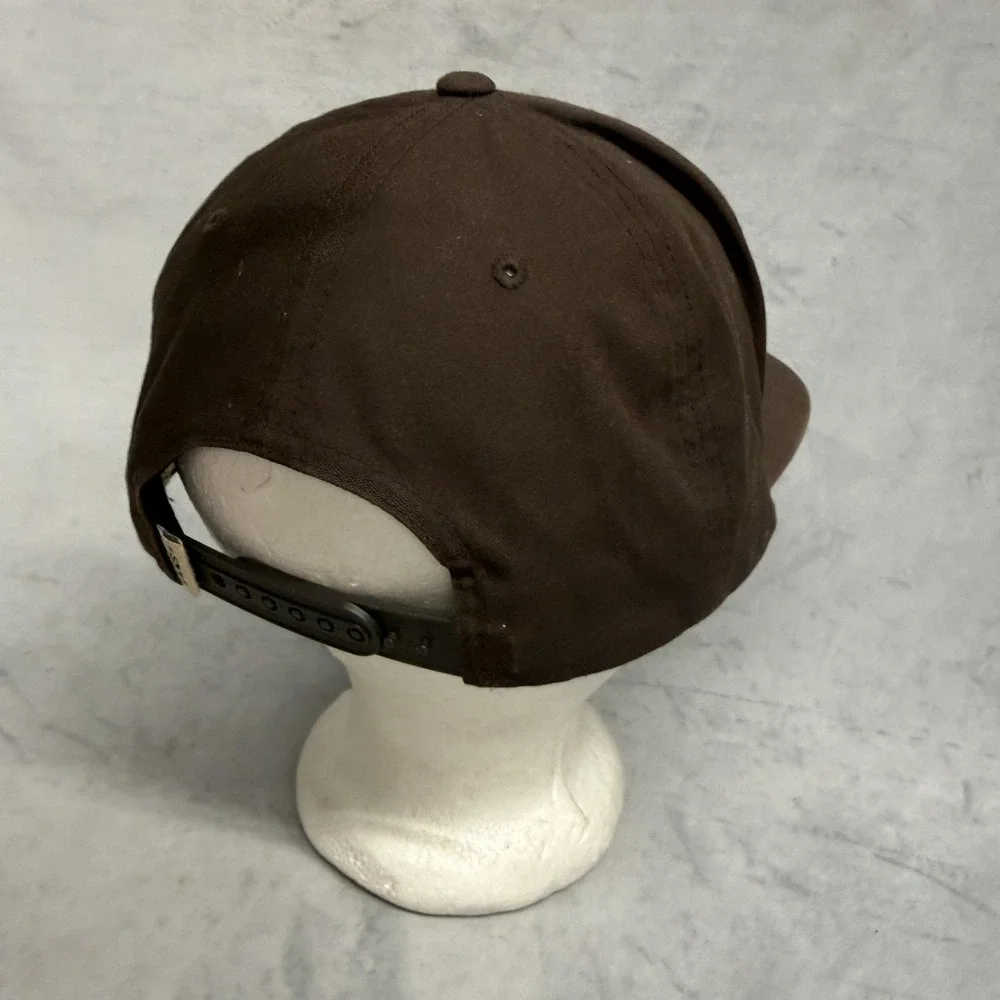 Vans Hat Cap Snap Back One Size Brown Twill Patch Built Strong Cali‎ Casual Mens